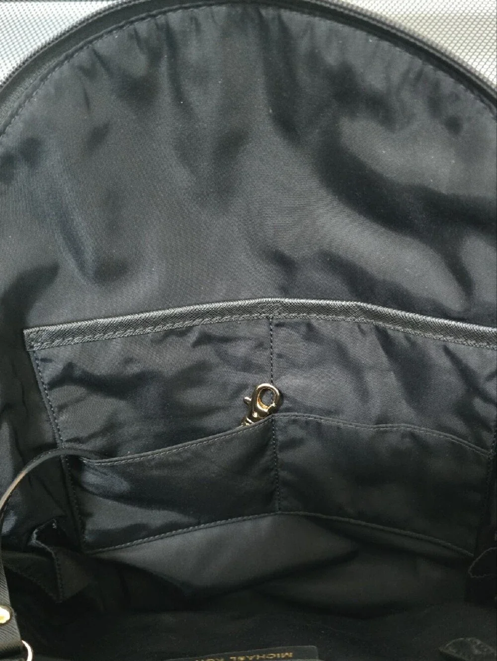 Michael Kors Black Nylon Backpack with Gold Accents